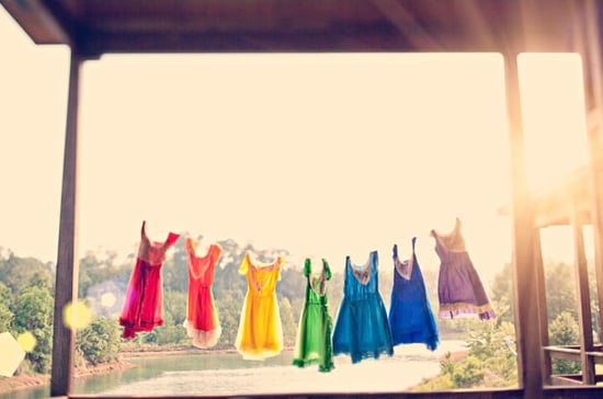 Rainbow-Colored Bridesmaid Dresses