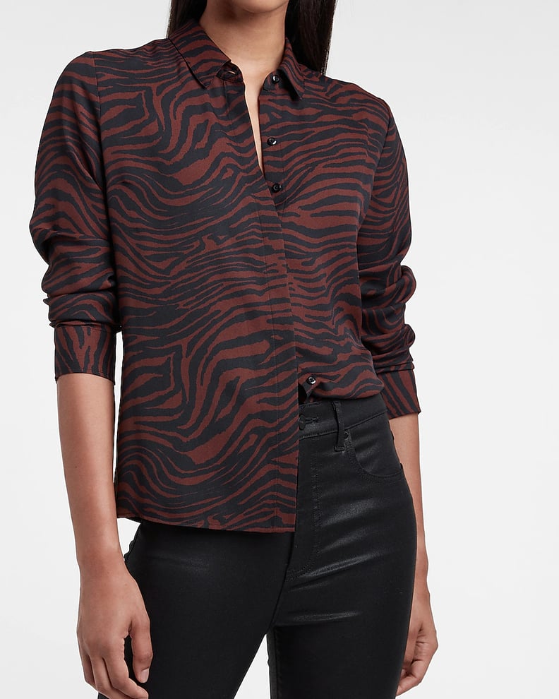 For Some Animal-Print Action: Express Zebra Print Portofino Shirt