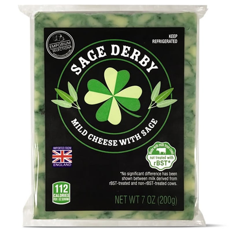 Aldi's Mild Derby Cheese Made With Sage