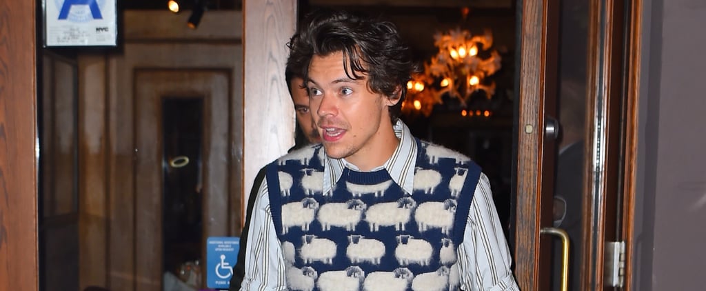 Harry Styles's Sheep-Print Sweater Vest