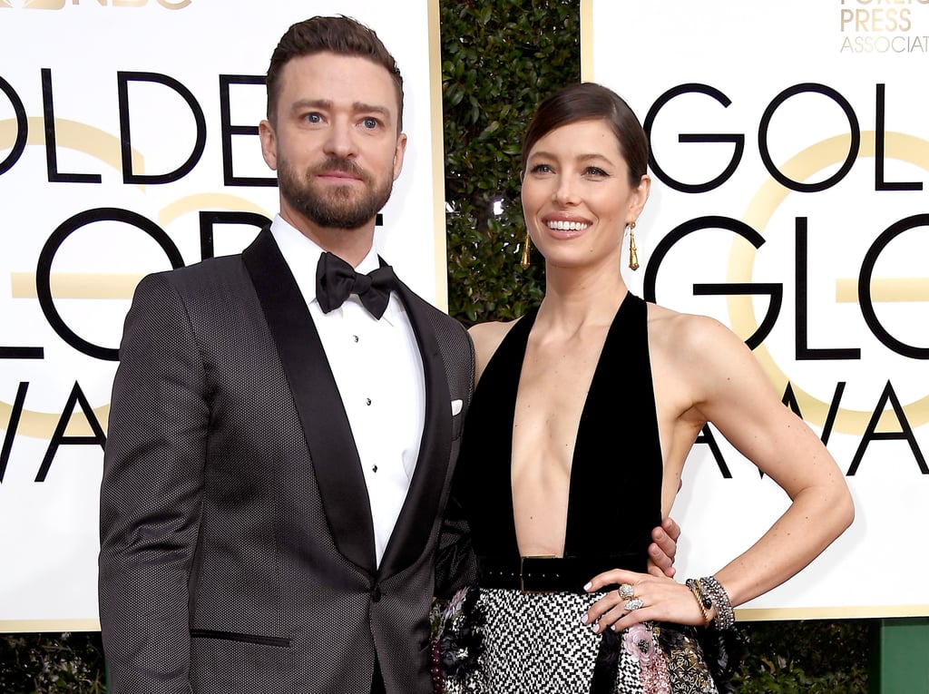 Justin Timberlake and Jessica Biel at the 2017 Golden Globes