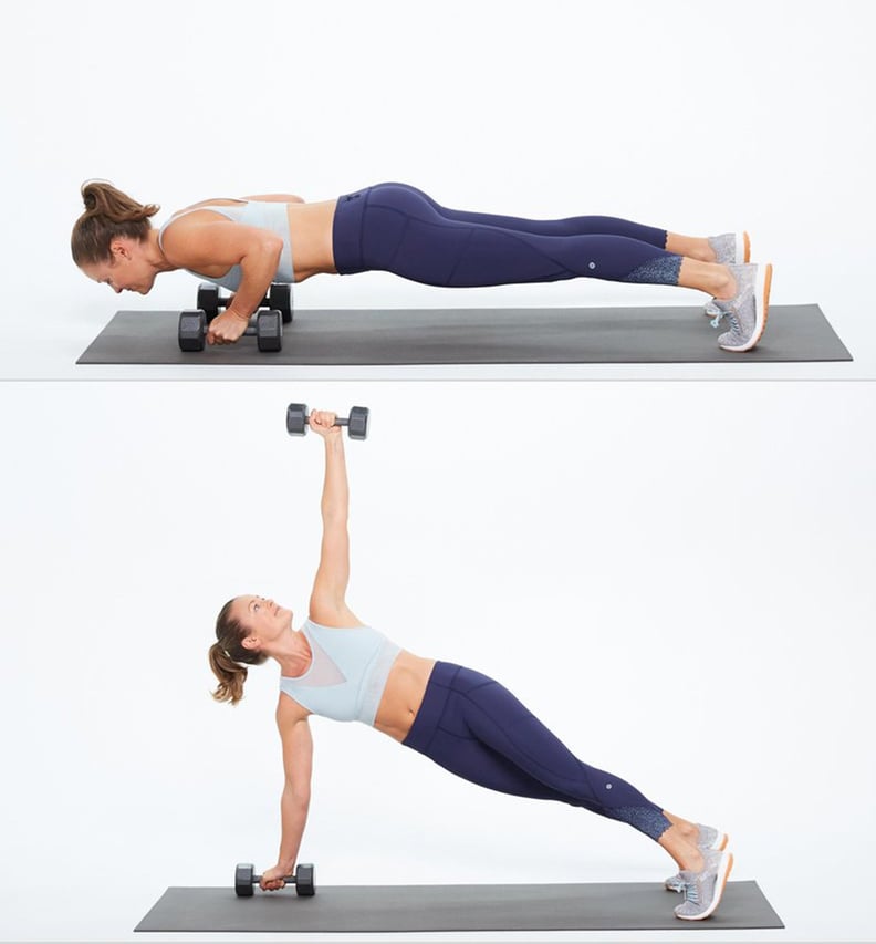 Push-Up Rotation With Dumbbell