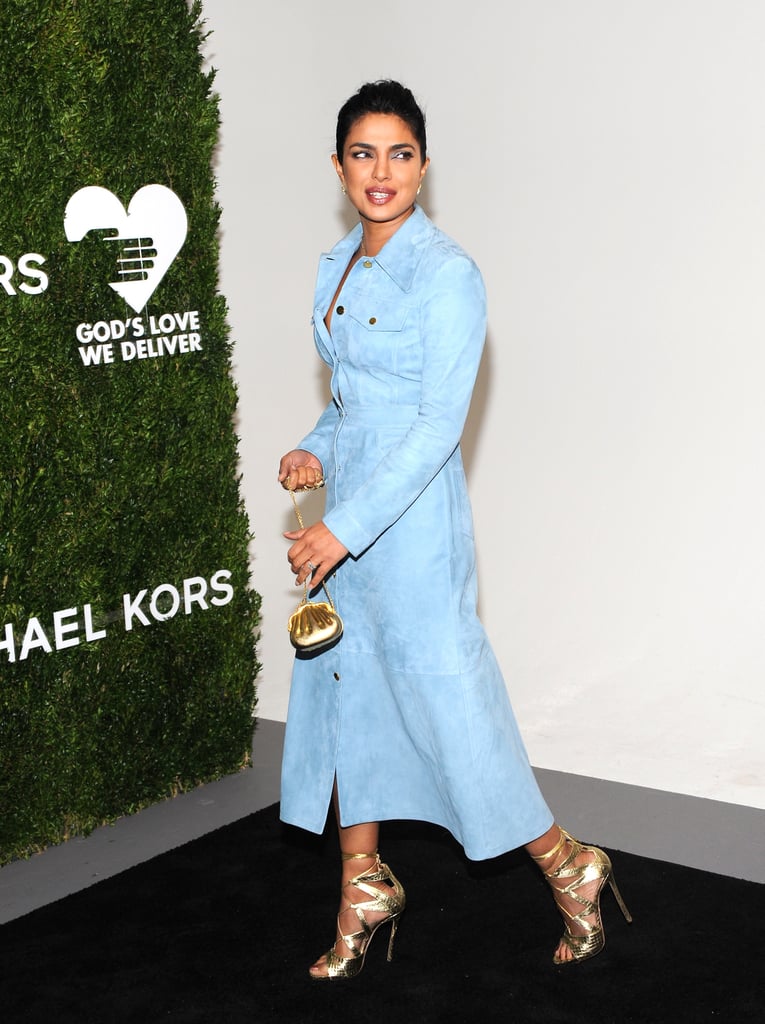 Priyanka Chopra's Suede Michael Kors Dress October 2018