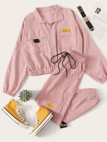 zip up jacket and sweatpants set