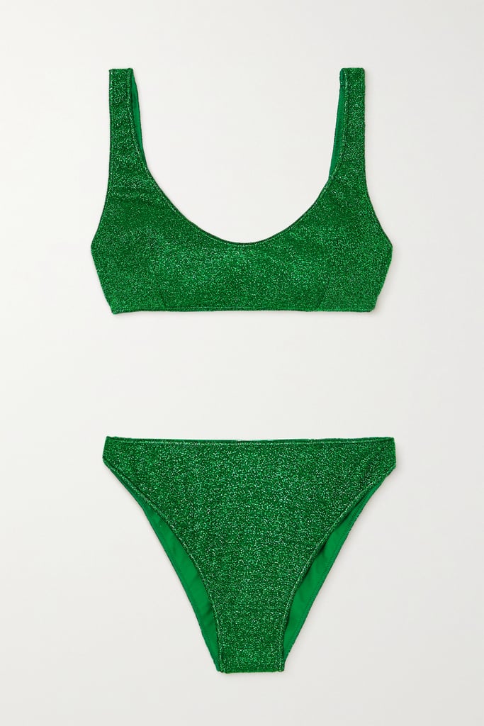 Oséree Green Lumière Stretch Lurex Bikini