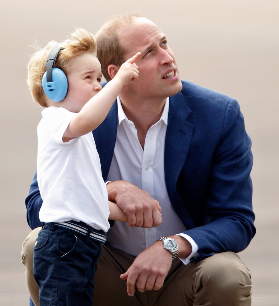 In 2016, William watched an airplane fly by with George, because it's the little moments that count.