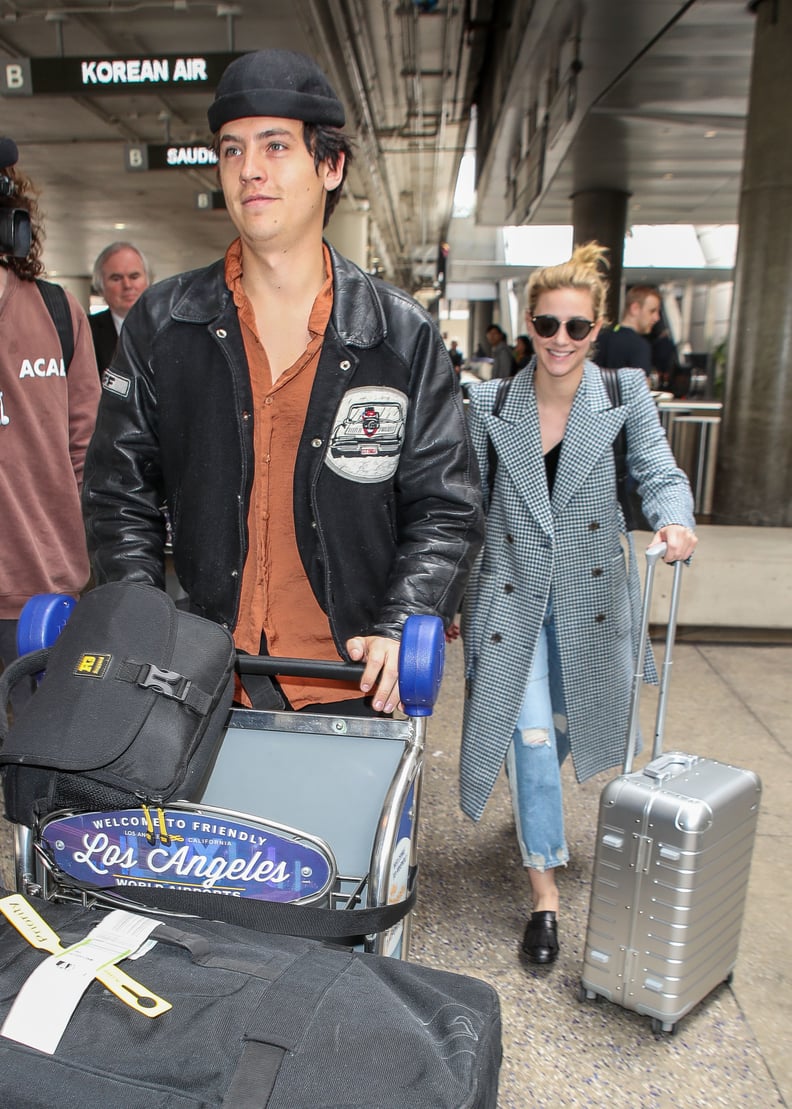 Lili Reinhart and Cole Sprouse Airport Style in Los Angeles, California.