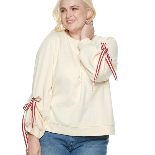 POPSUGAR Plus Size Tie-Sleeve Sweatshirt