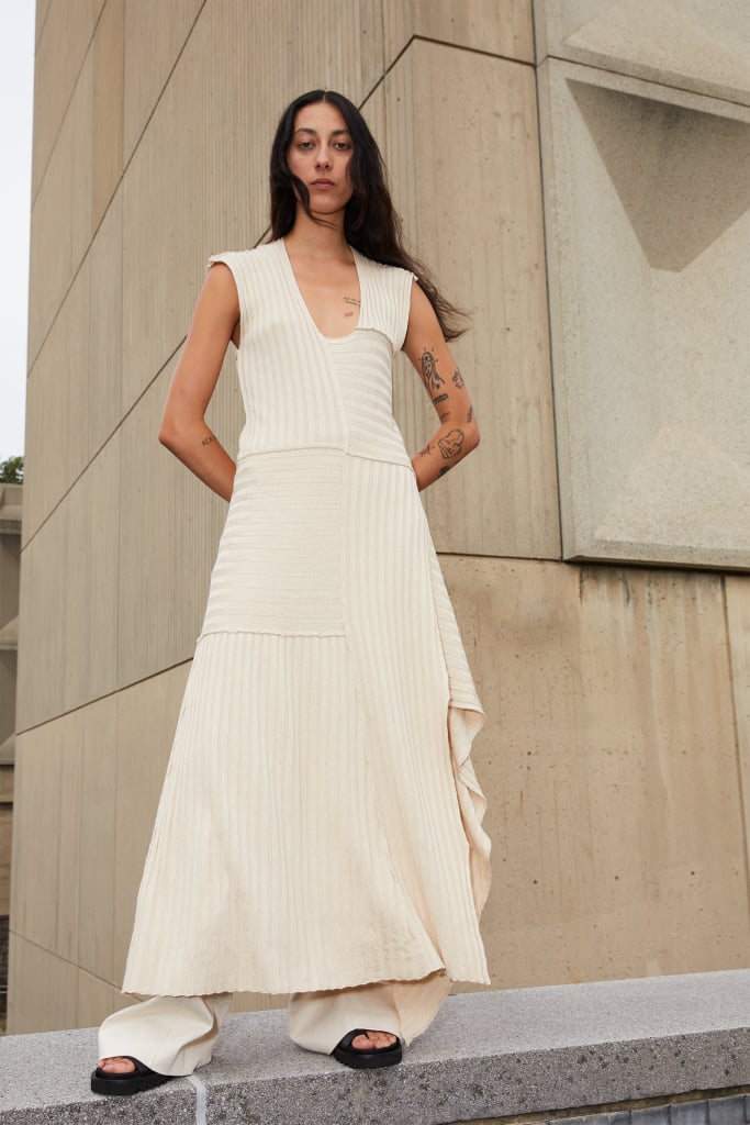 A Beige Dress Over Pants from the Rosetta Getty Spring 2020 Collection