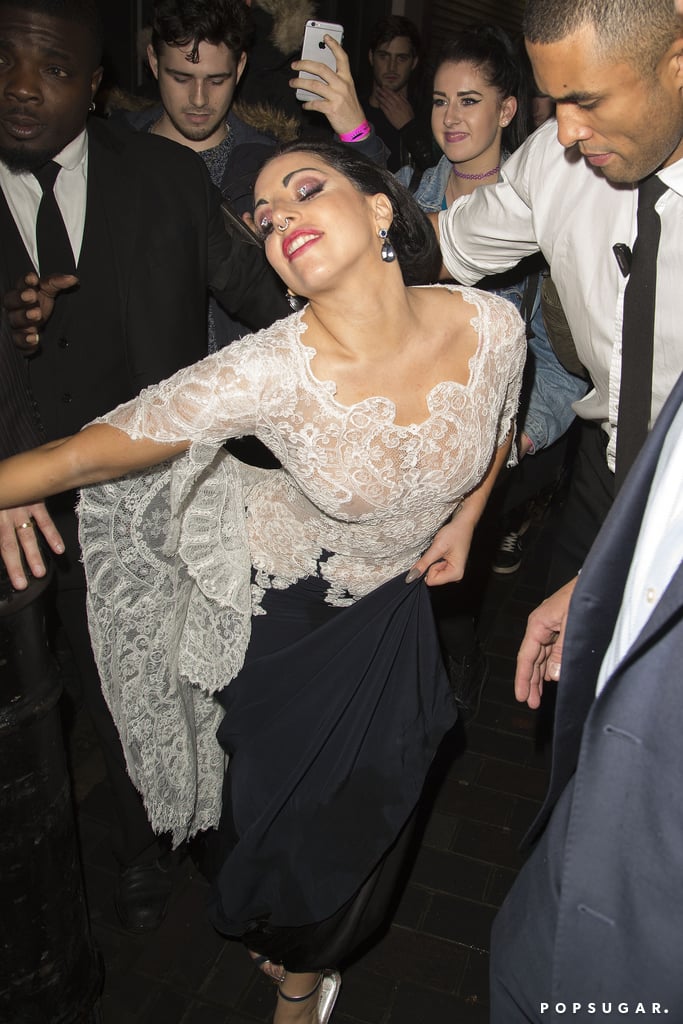 Lady Gaga took a bow before a crowd in London on Friday.