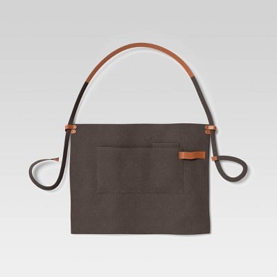 Hilton Carter for Target Half Apron Waxed Canvas with Leather Gray