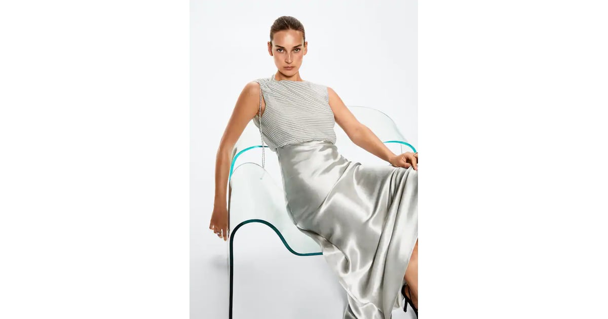 Striped satin dress online