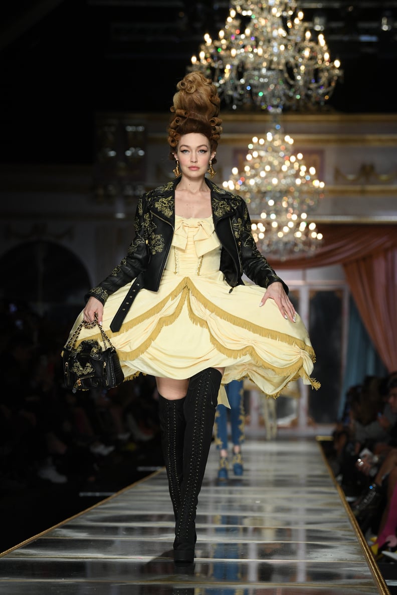 Gigi Hadid on the Moschino Fall 2020 Runway at Milan Fashion Week