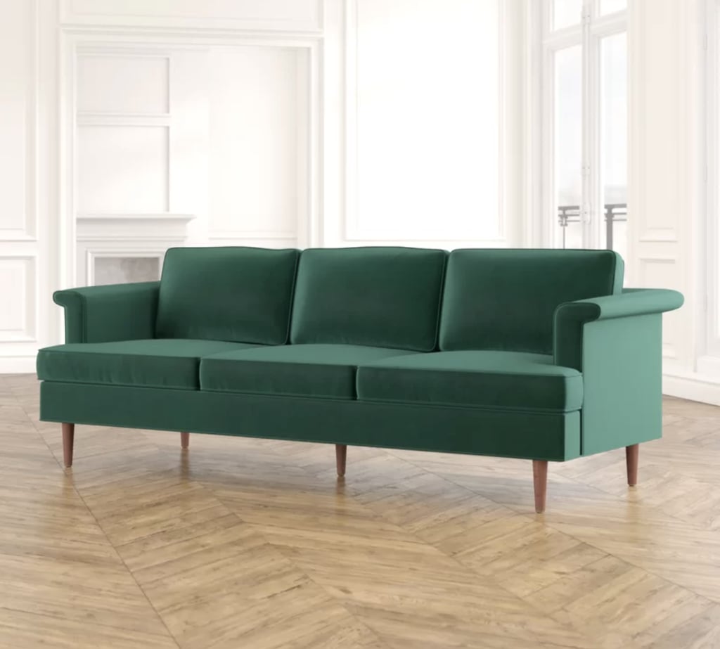 Hillam 87.4" Wide Velvet Rolled Arm Sofa