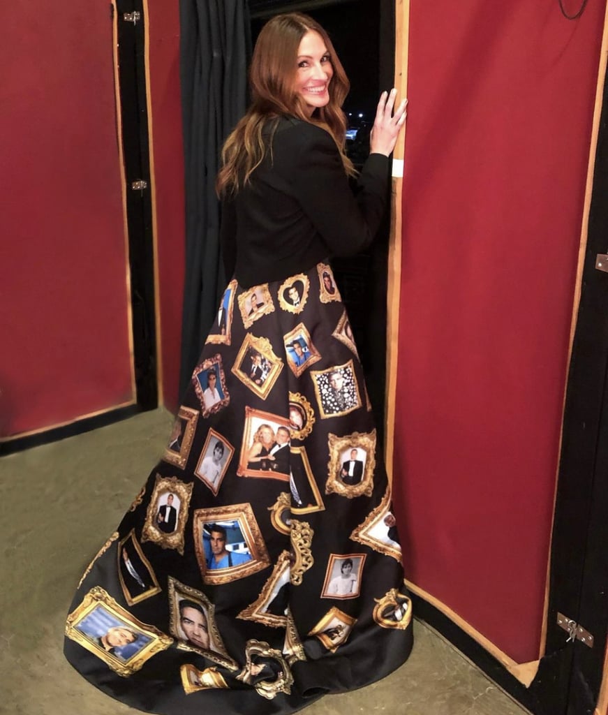 Julia Roberts Wears Dress Covered in George Clooney Photos