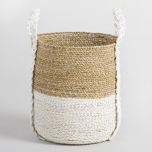 Medium Two Tone Seagrass Bianca Tote Basket