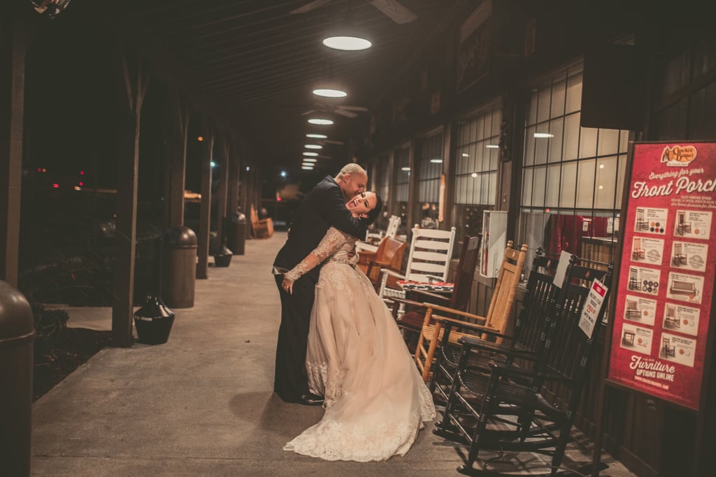 Couple's Engagement and Wedding Photos at Cracker Barrel