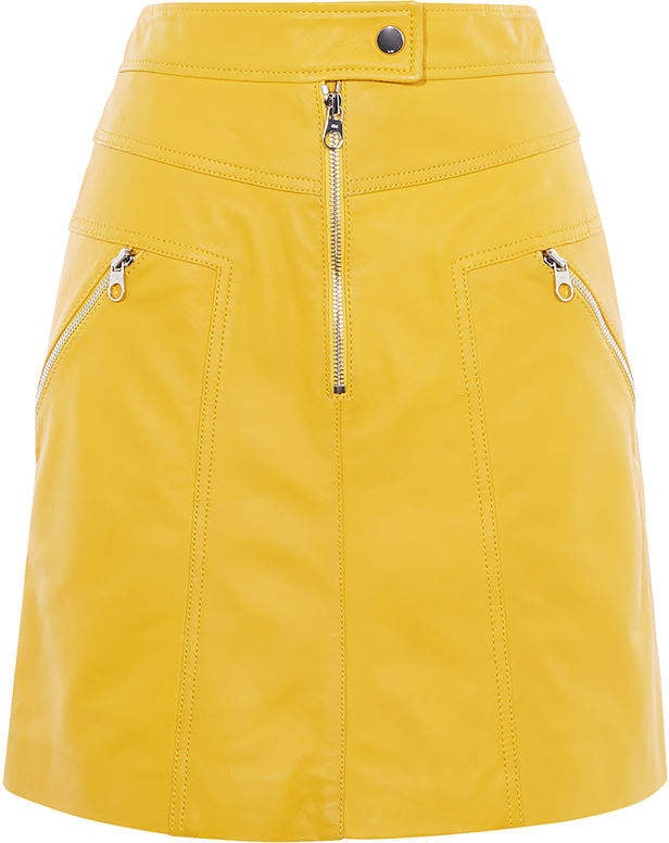 Karen Millen Leather Zip Skirt