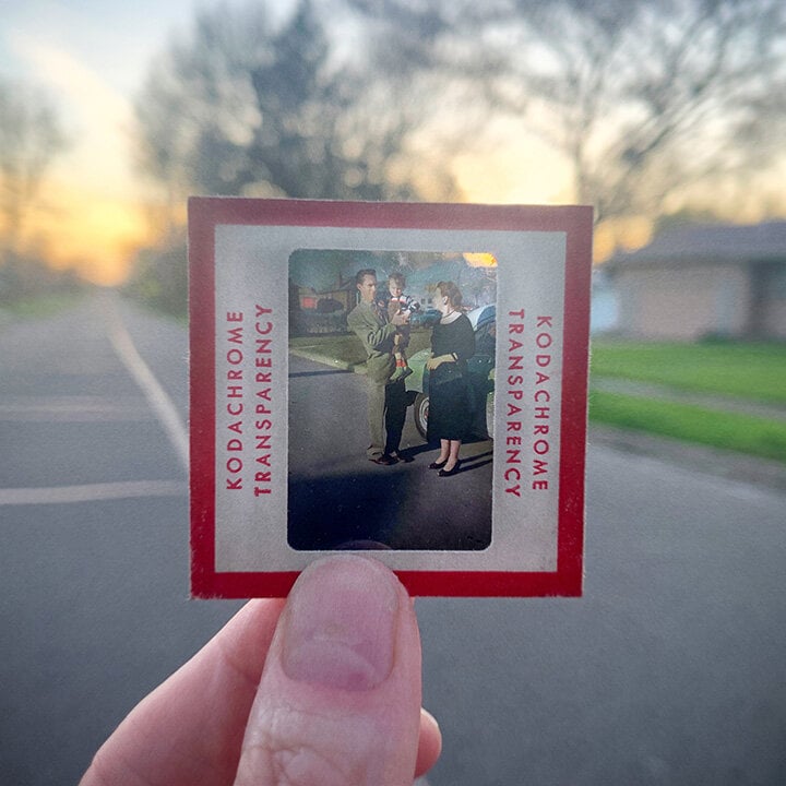 Photographer Uses Dad's Slides in a Photo Tribute to Parents