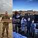 Military Family Photo Christmas Card With Deployed Dad