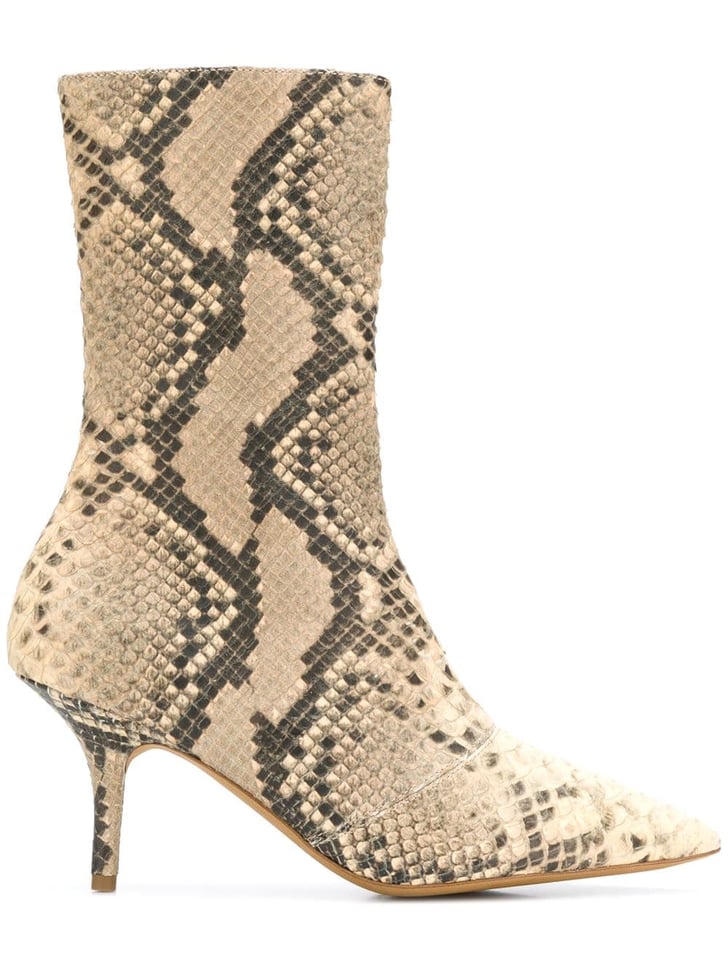 Yeezy Snake Pattern Boots | Emily Ratajkowski's Yeezy Snakeskin Boots ...