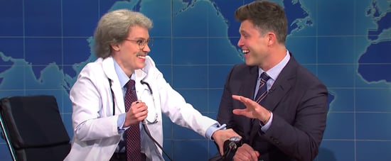 Kate McKinnon Breaks Character as SNL's Dr. Wenowdis | Video