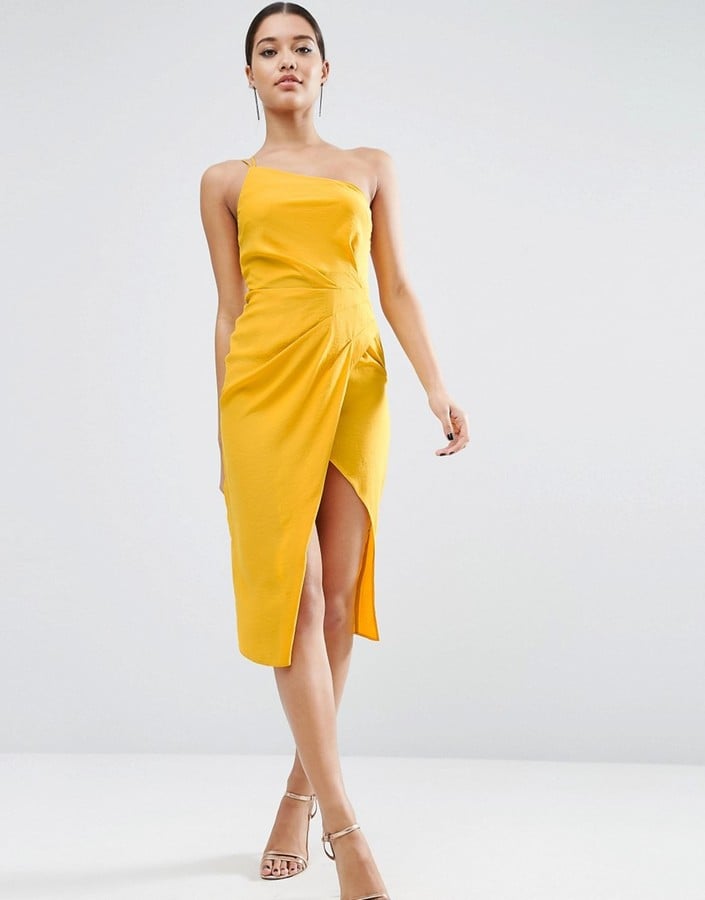 Asos One Shoulder Drape Midi Dress ($61)
