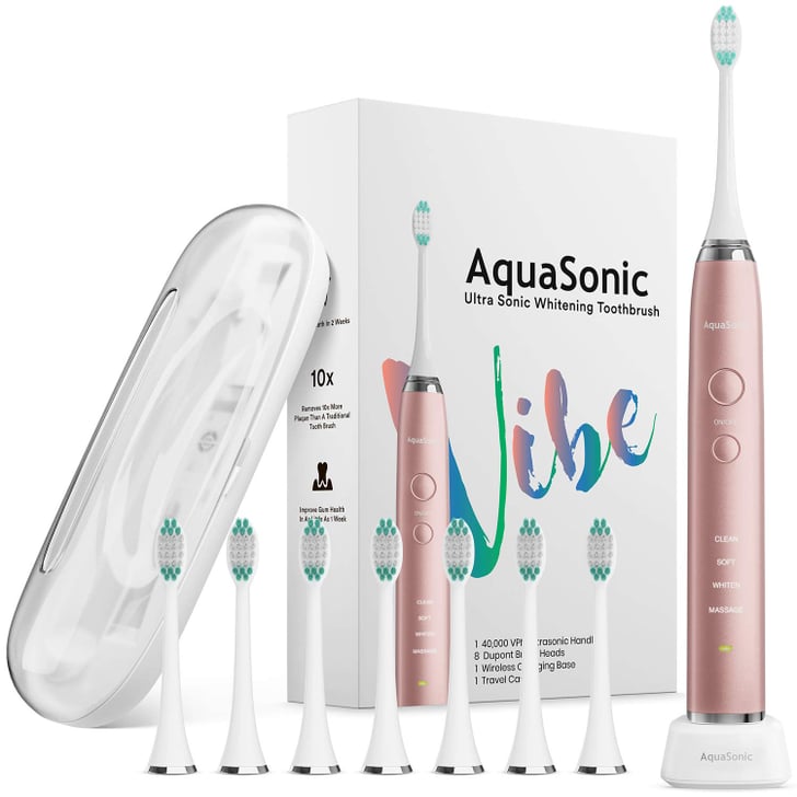 AquaSonic Vibe Series Ultra Whitening Pink Electric Toothbrush The