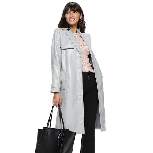 Nine West Faux Leather Trench Coat