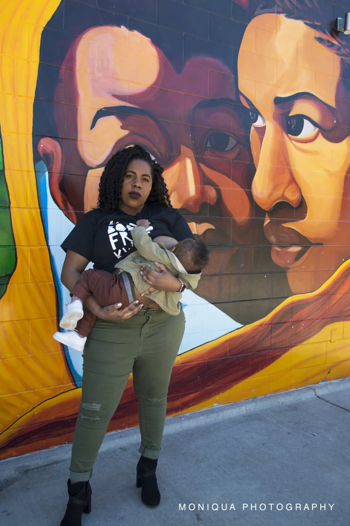 The mural in this photograph definitely adds depth to the conversation.