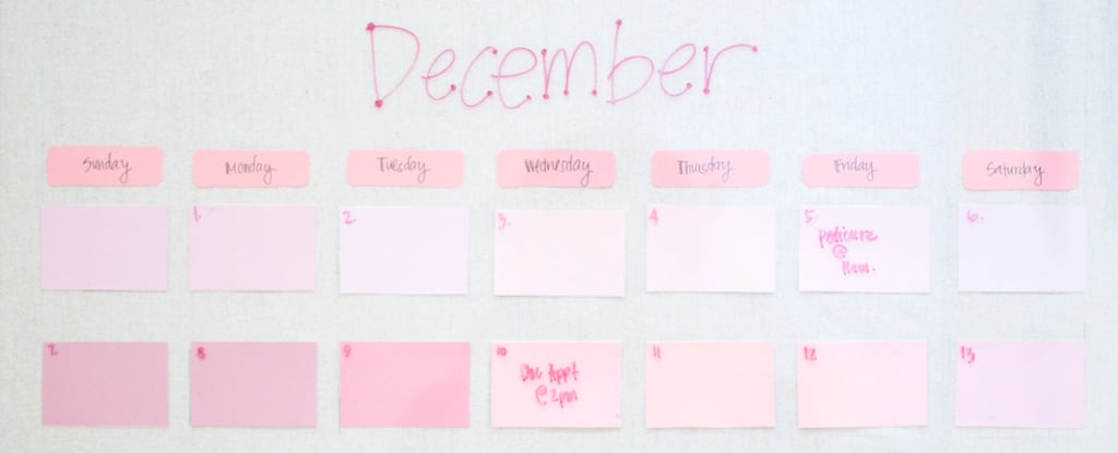 DIY Reusable Paint-Chip Calendar