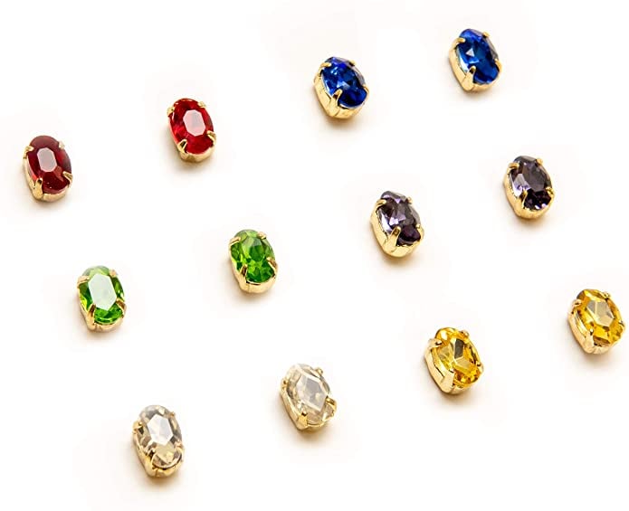 Infinity Stone Stud Earrings - Set of 6