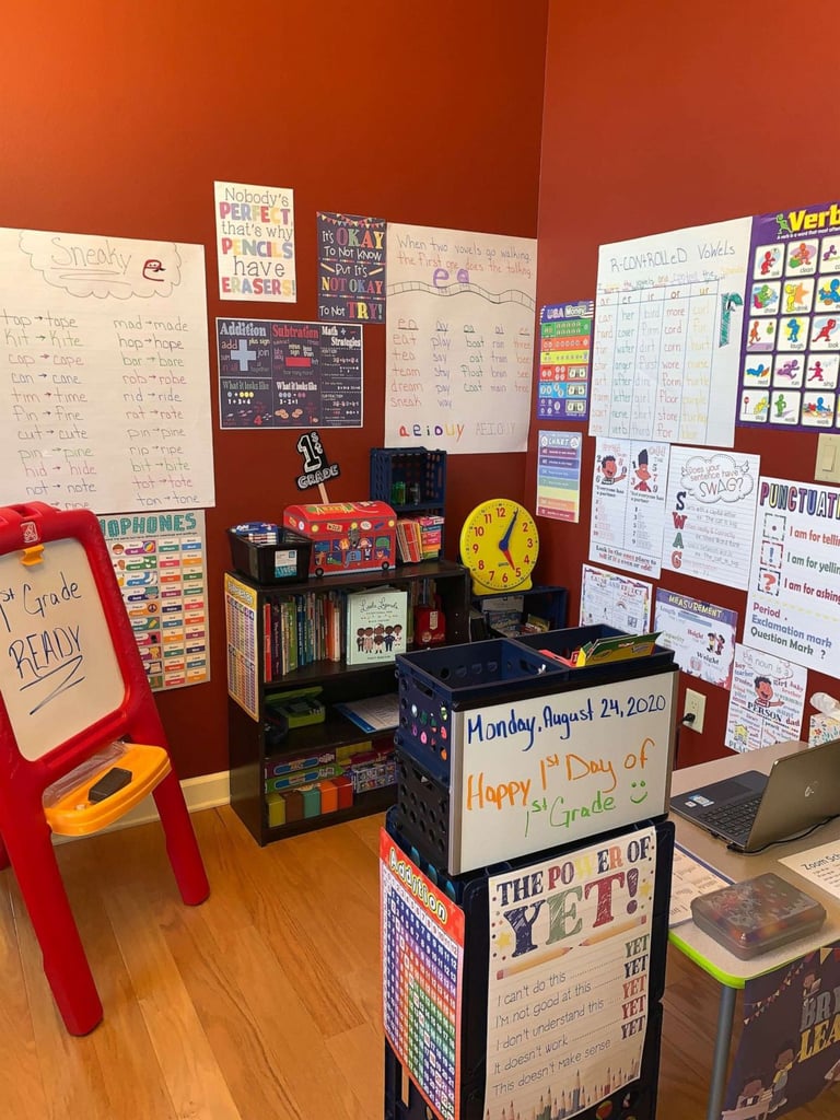 First Grader's Affordable At-Home Classroom Learning Setup