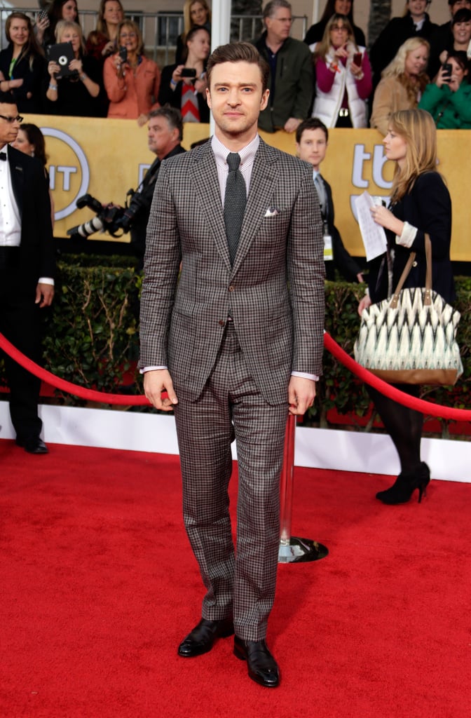 Justin was a sight for sore eyes in a checked Tom Ford suit at the SAG Awards in 2013.