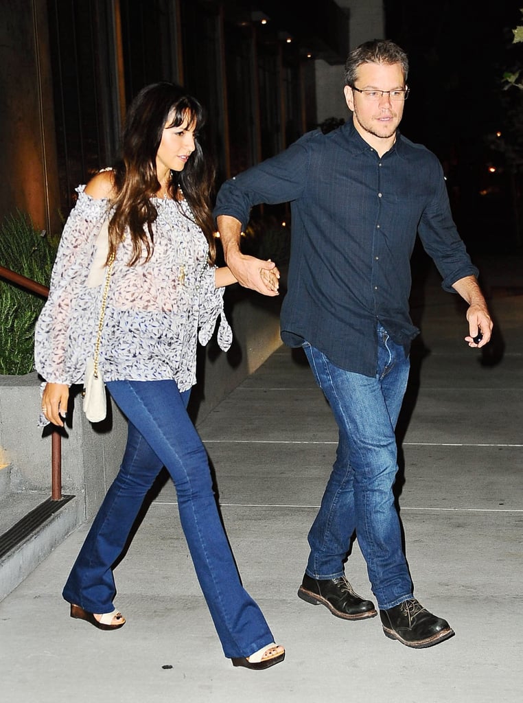 Matt Damon Holds Hands With Wife During Date Night