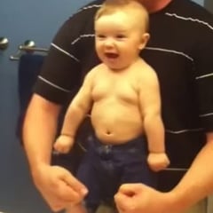Video of Cute Baby Flexing Muscles