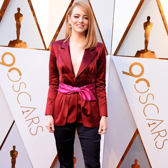 Emma Stone Louis Vuitton Pantsuit at the Oscars 2018
