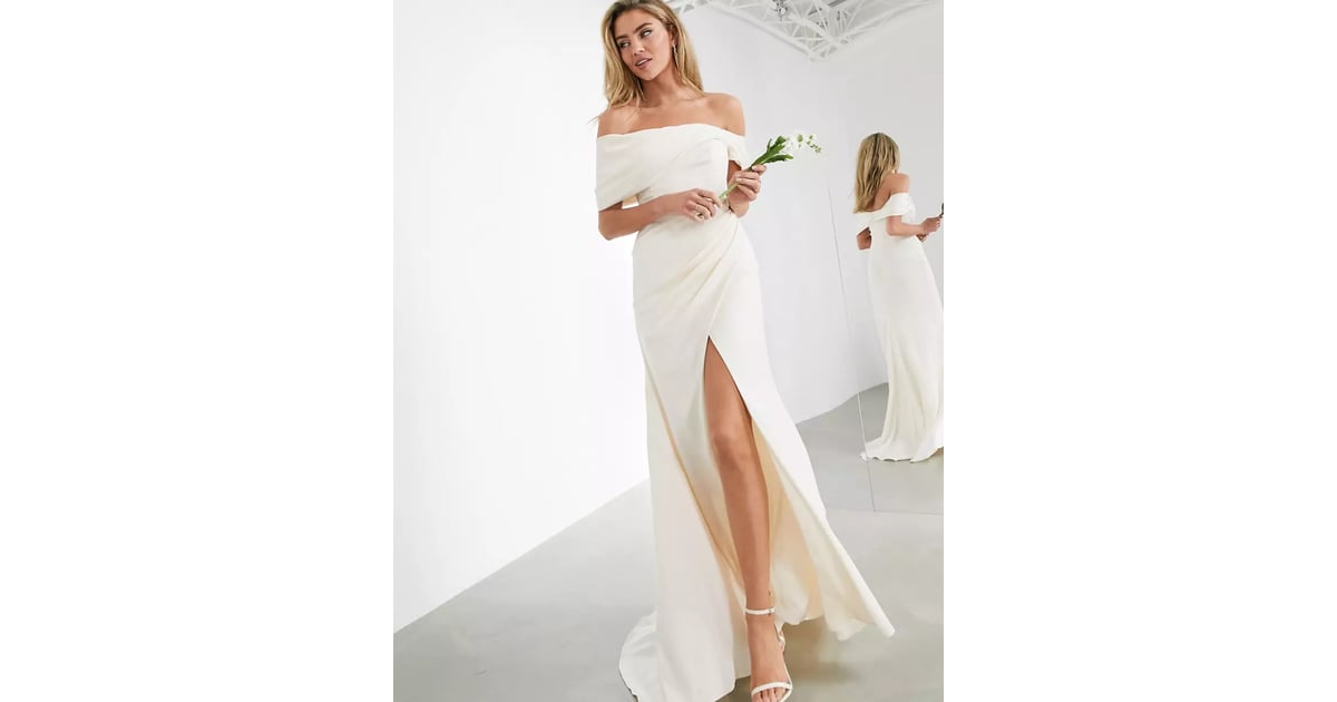 A Minimalist Wedding Dress ASOS Edition Beatrice Bardot Drape