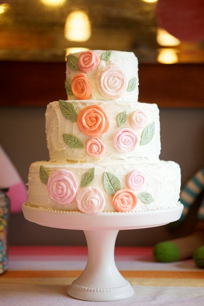 Rose-Adorned Cake