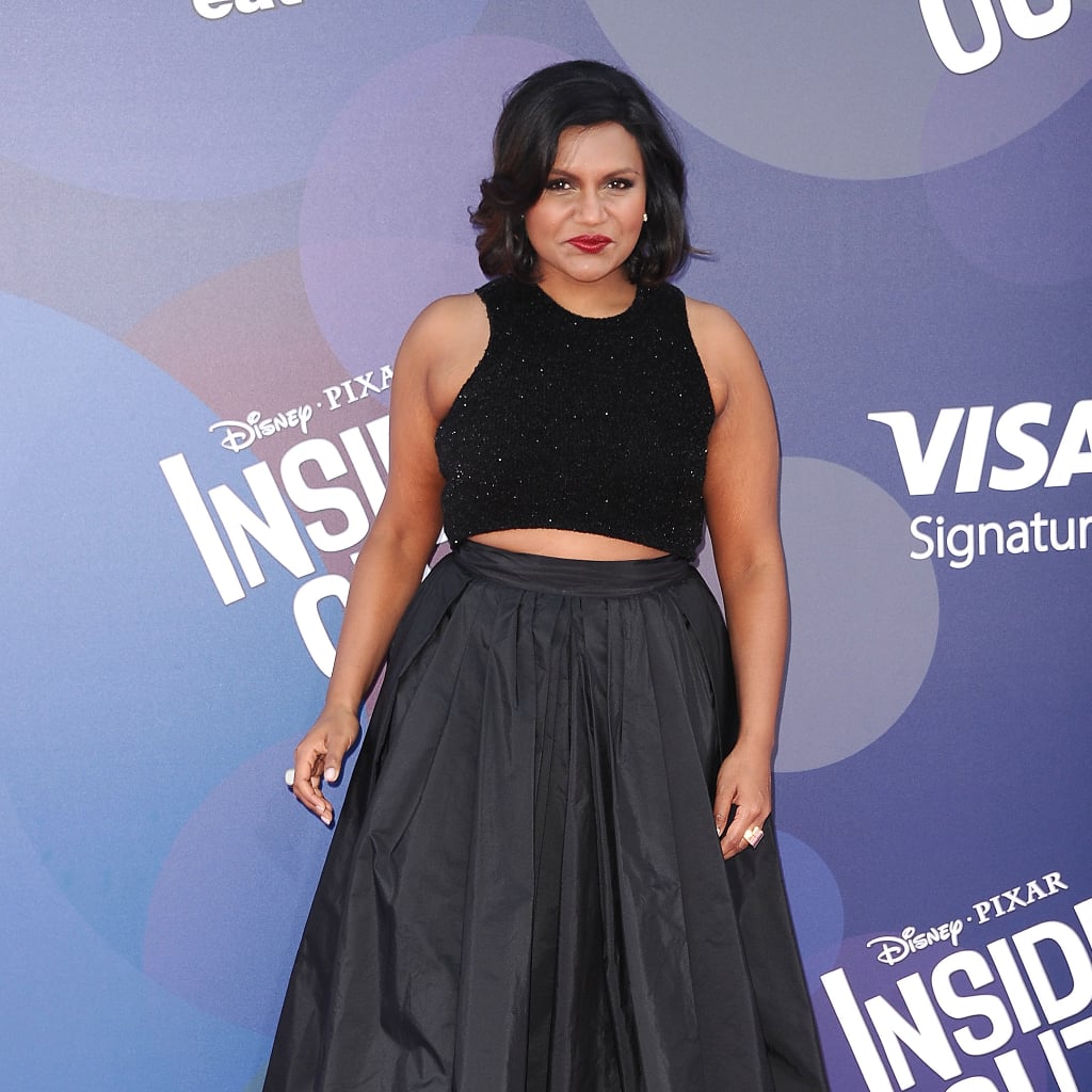 Mindy Kaling's Black Crop Top and Skirt