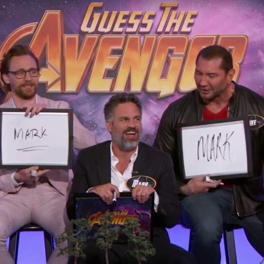 Avengers Infinity War Cast Playing Guess The Avenger Video Popsugar Entertainment