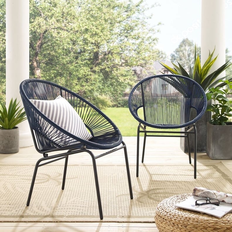 Modern Chairs: Corvus Sarcelles Woven Wicker Patio Chairs