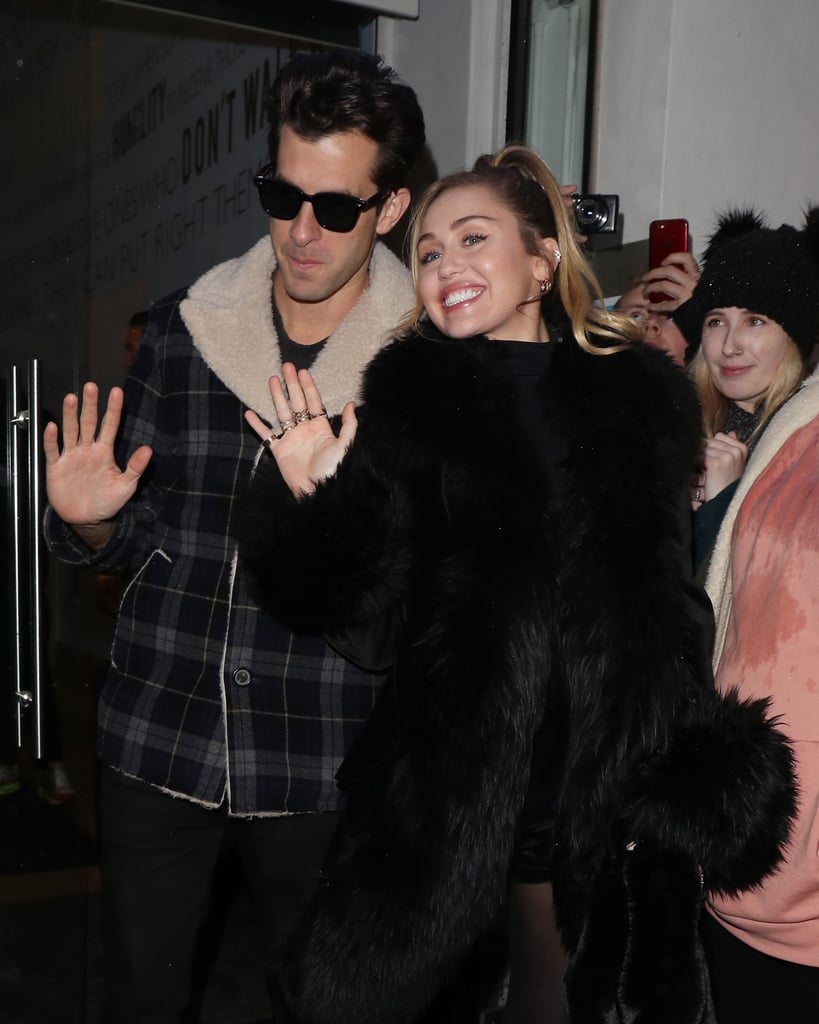 Miley Cyrus Leather Skirt in London 2018