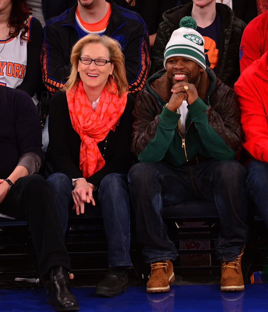 Meryl Streep and 50 Cent at a Basketball Game Together