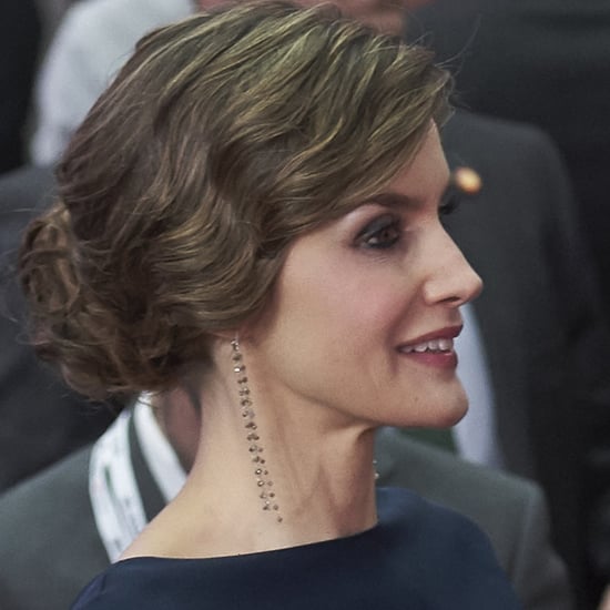 Queen Letizia Wearing Gold Accessories May 2016