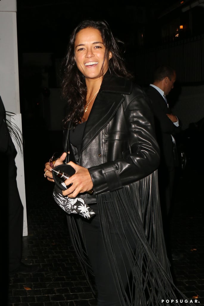 Michelle Rodriguez wore an all-black ensemble to the Chateau Marmont in LA on Saturday.