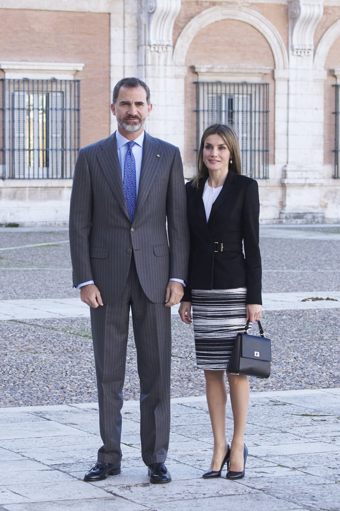 King Felipe VI and Queen Letizia at the International Symposium About Carlos III in Aranjuez, Spain.