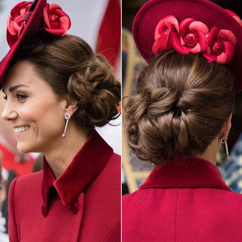 Kate Middleton's Curly, Side-Swept Updo, 2020