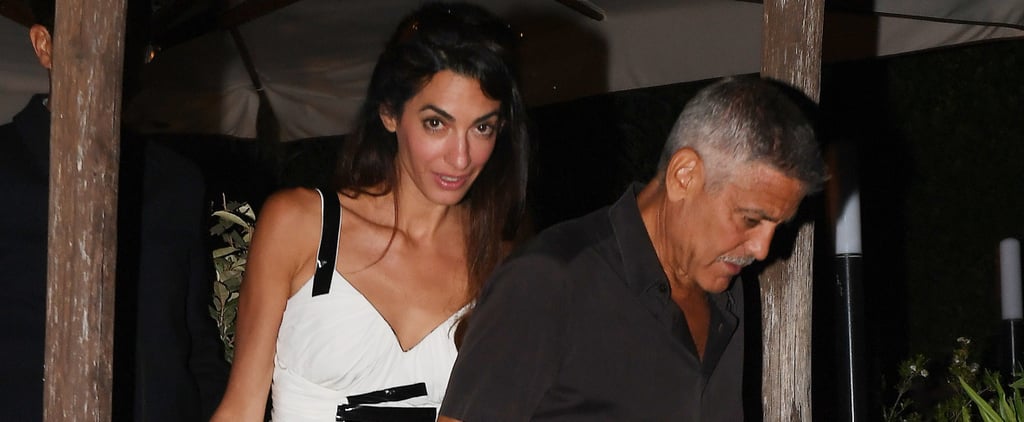 Amal Clooney Black Lace-Up Heels Italy 2018