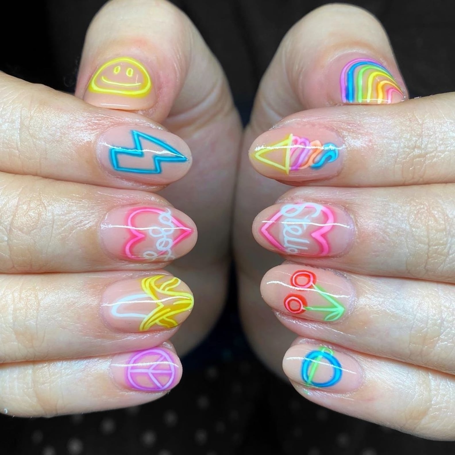 Neon Sign Nail Art Trend POPSUGAR Beauty